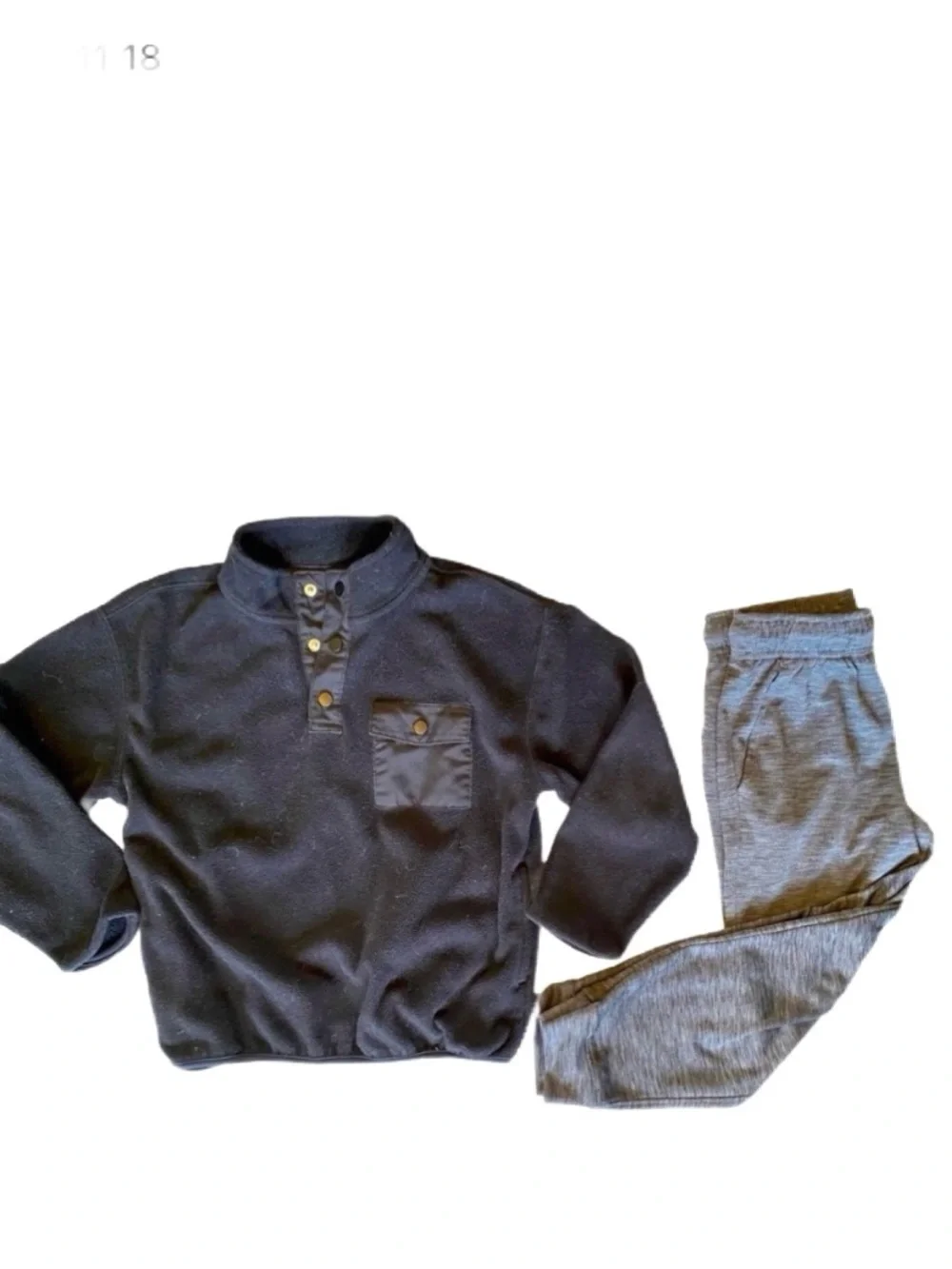 Black and Gray Pullover and Joggers Set